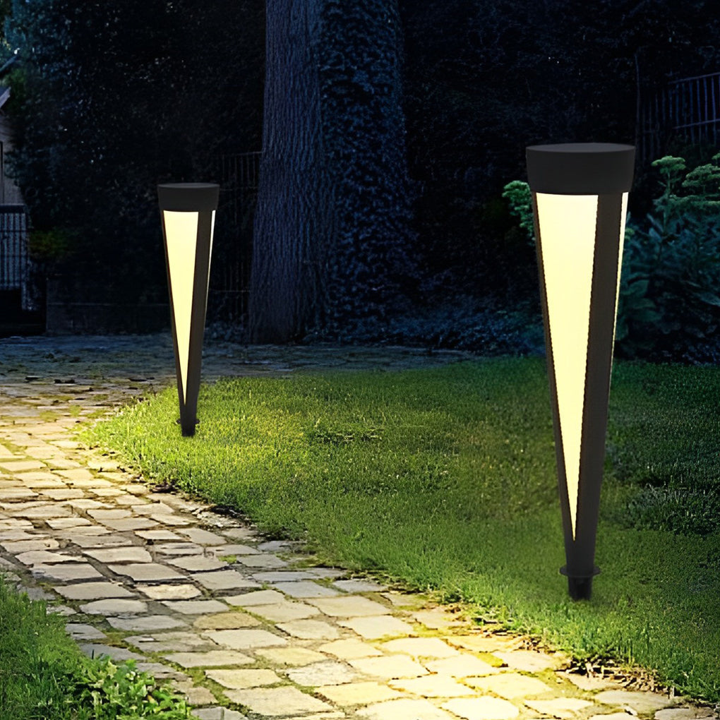 Modern Gray Solar LED Lawn Lamp Waterproof IP54 Garden Landscape Bollard Light