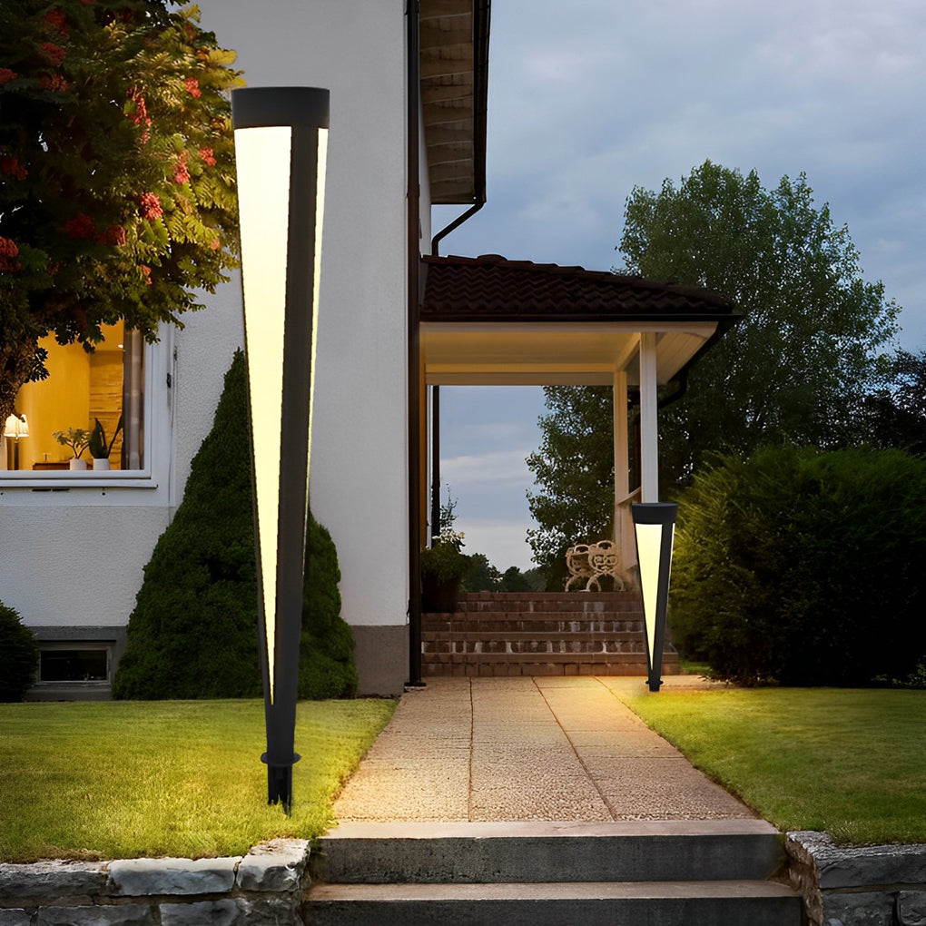 Modern Gray Solar LED Lawn Lamp Waterproof IP54 Garden Landscape Bollard Light
