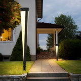 Modern Gray Solar LED Lawn Lamp Waterproof IP54 Garden Landscape Bollard Light