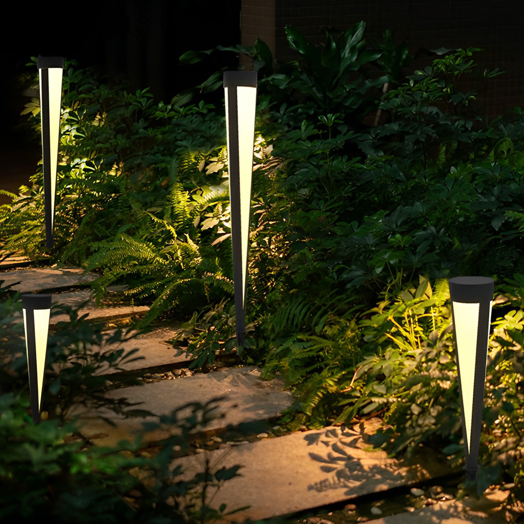 Modern Gray Solar LED Lawn Lamp Waterproof IP54 Garden Landscape Bollard Light