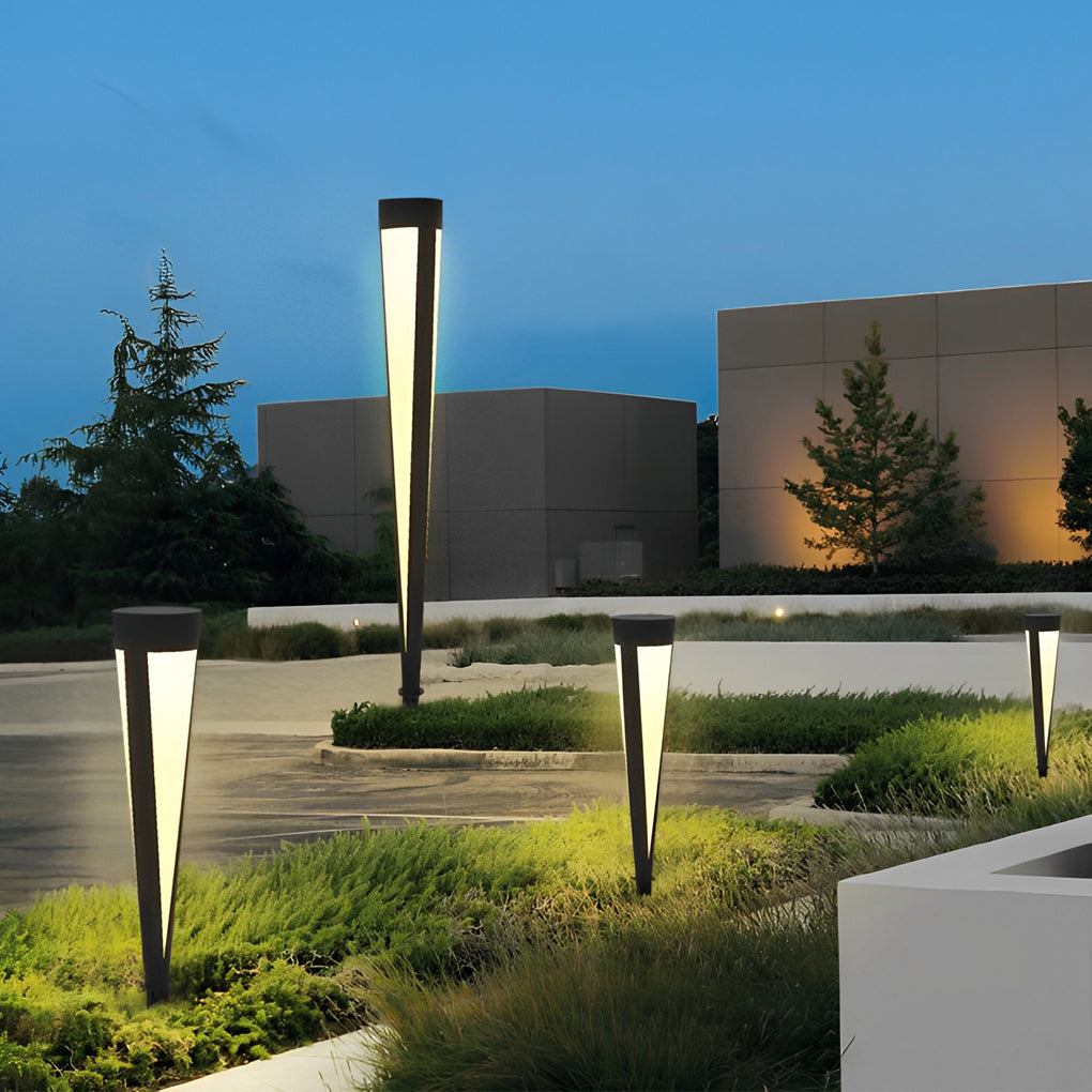 Modern Gray Solar LED Lawn Lamp Waterproof IP54 Garden Landscape Bollard Light