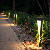 Modern Gray Solar LED Lawn Lamp Waterproof IP54 Garden Landscape Bollard Light