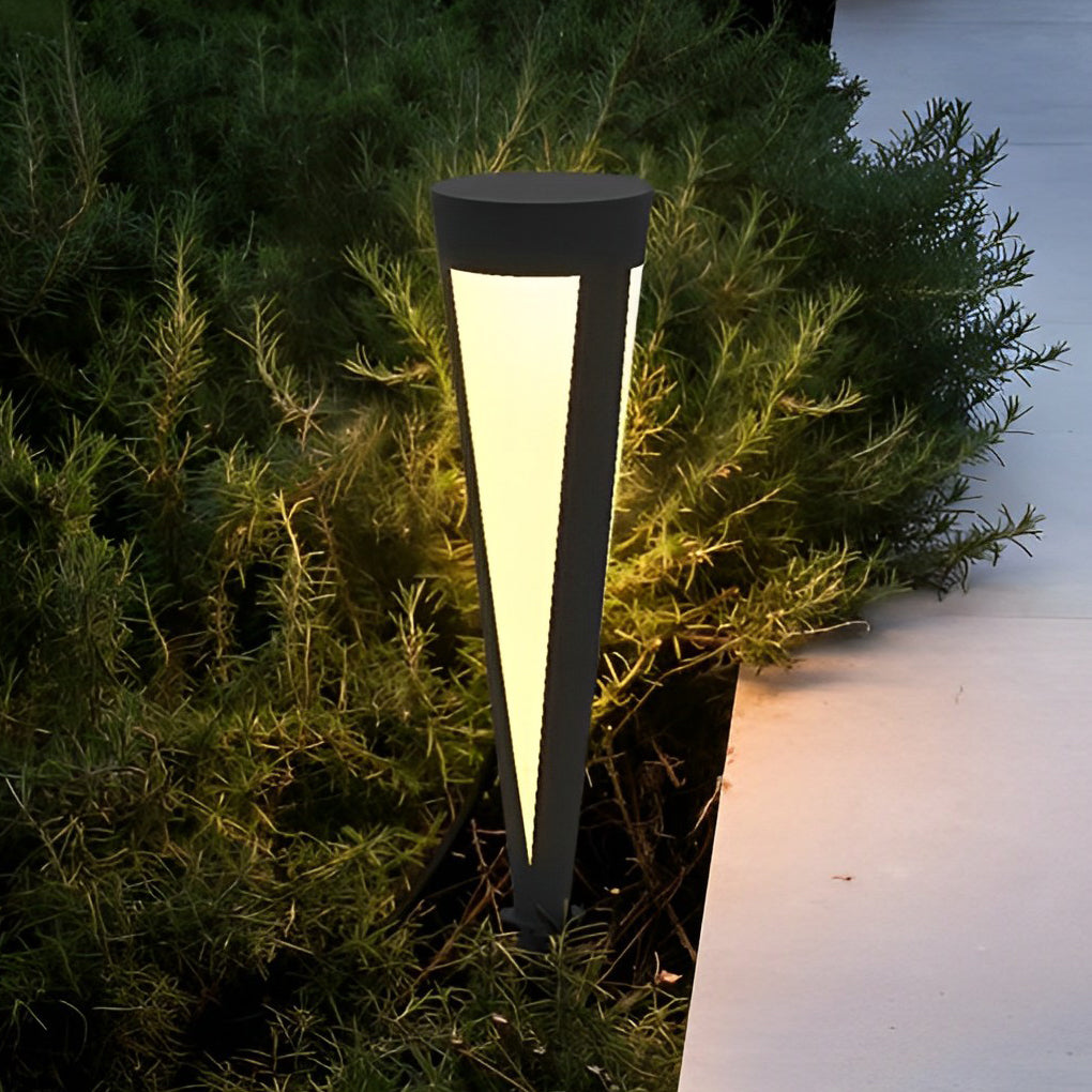 Modern Gray Solar LED Lawn Lamp Waterproof IP54 Garden Landscape Bollard Light