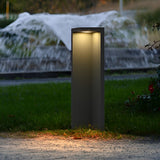 Modern Gray Solar Powered LED Outdoor Post Lights Waterproof Landscape Pathway Lighting for Gardens