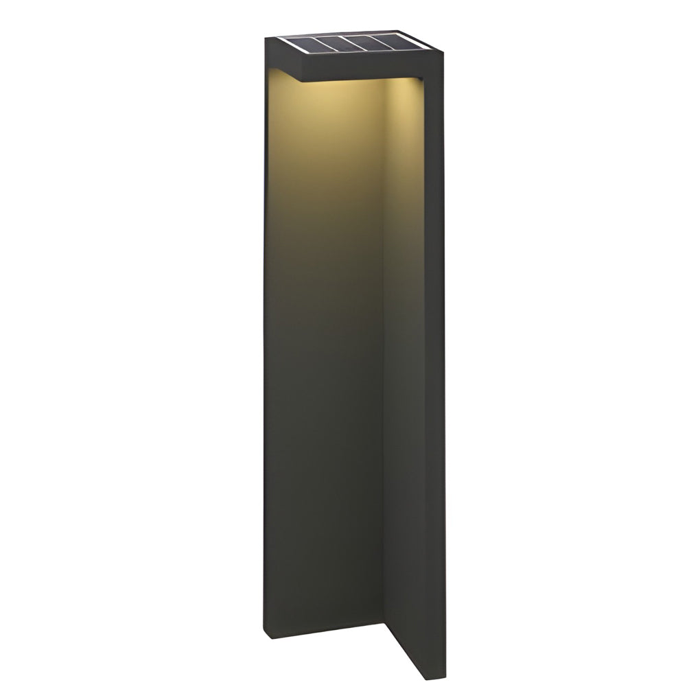 Modern Gray Solar Powered LED Outdoor Post Lights Waterproof Landscape Pathway Lighting for Gardens
