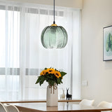 Modern Green Leaf Textured Glass Pendant Light for Kitchen Island and Dining Room