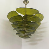 modern-green-textured-glass-leaf-chandelier-with-brass-finish-luxury-lilypad-petal-pendant-light