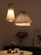 modern-grey-stainless-steel-pleated-mesh-pendant-light-with-integrated-led