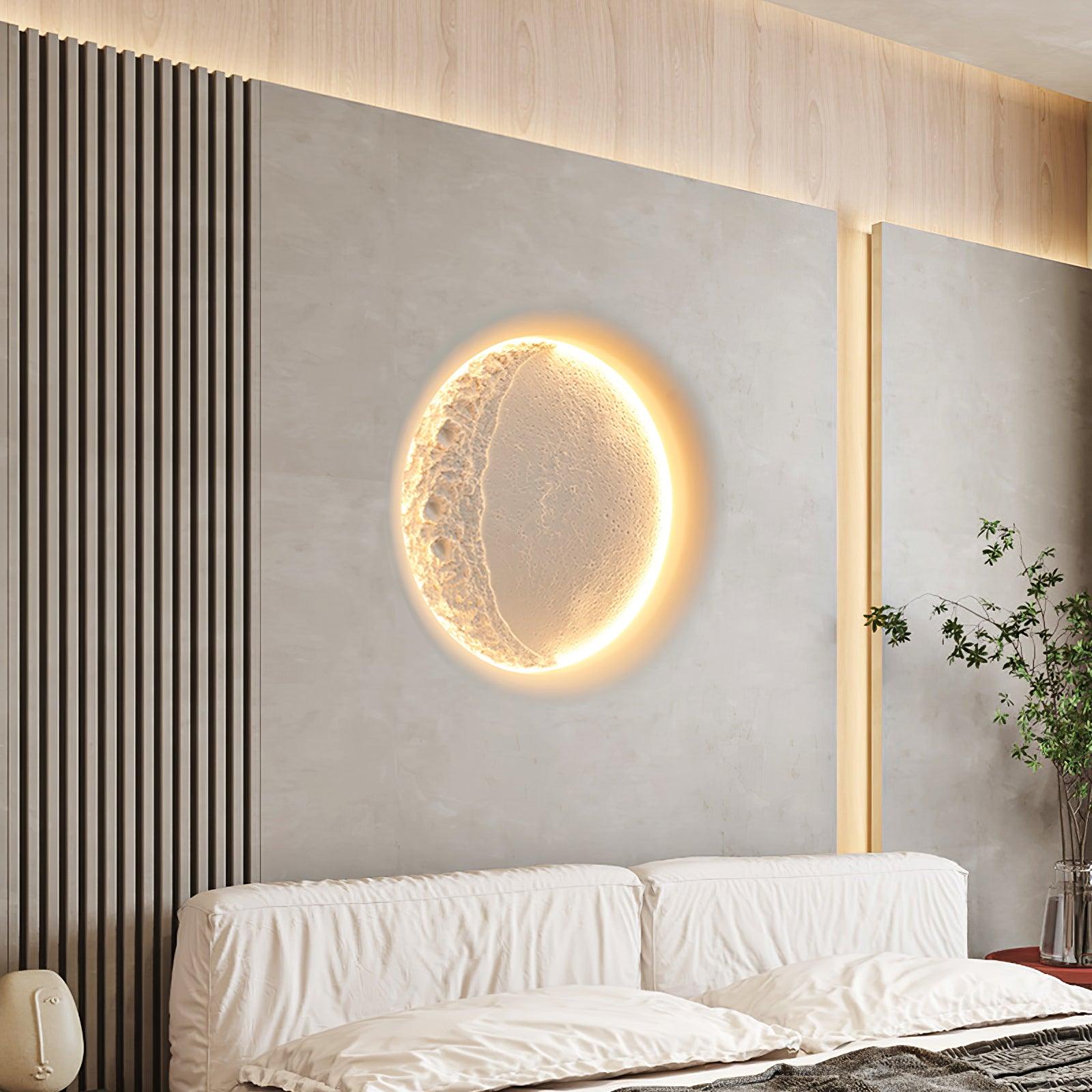 Modern Gypsum Moon Texture LED Wall Sconce for Artistic Interior Decor