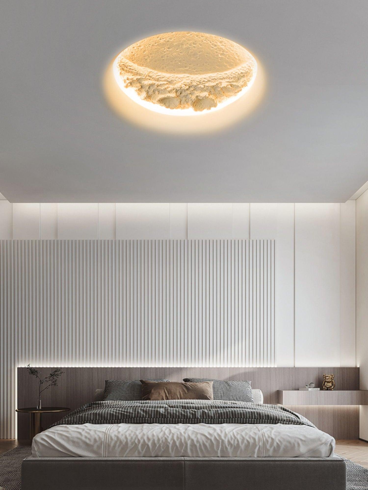 Modern Gypsum Moon Texture LED Wall Sconce for Artistic Interior Decor