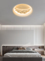 Modern Gypsum Moon Texture LED Wall Sconce for Artistic Interior Decor
