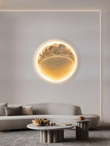 Modern Gypsum Moon Texture LED Wall Sconce for Artistic Interior Decor