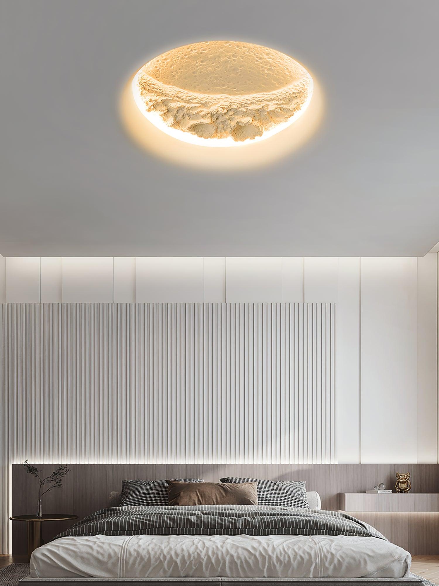 Modern Gypsum Moon Texture LED Wall Sconce for Artistic Interior Decor