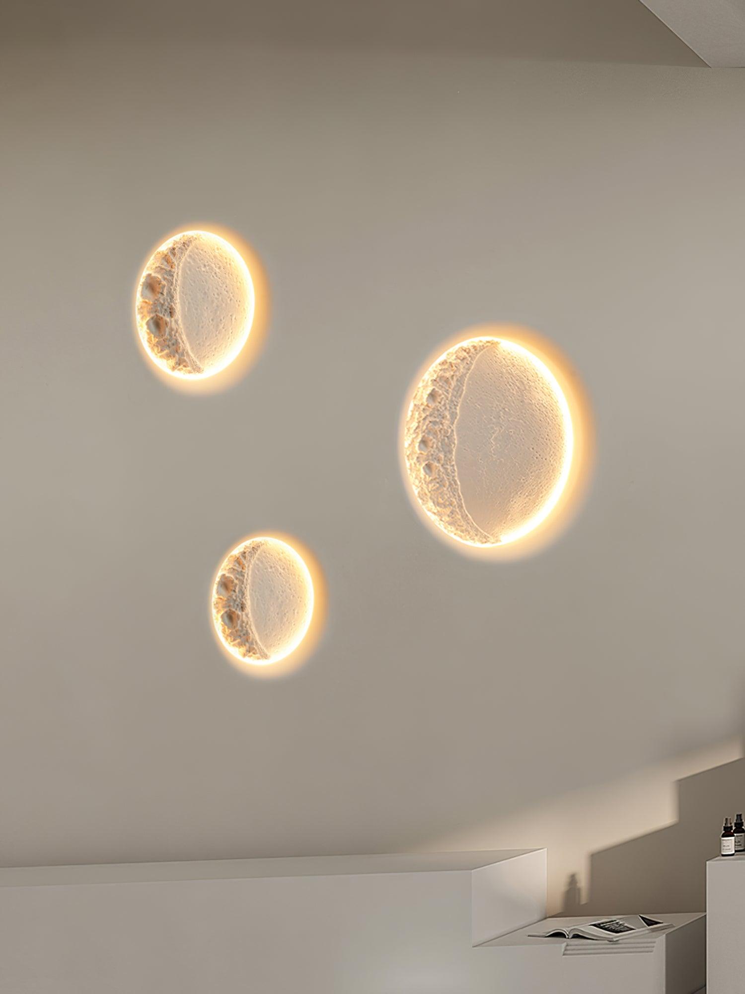 Modern Gypsum Moon Texture LED Wall Sconce for Artistic Interior Decor