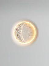 Modern Gypsum Moon Texture LED Wall Sconce for Artistic Interior Decor