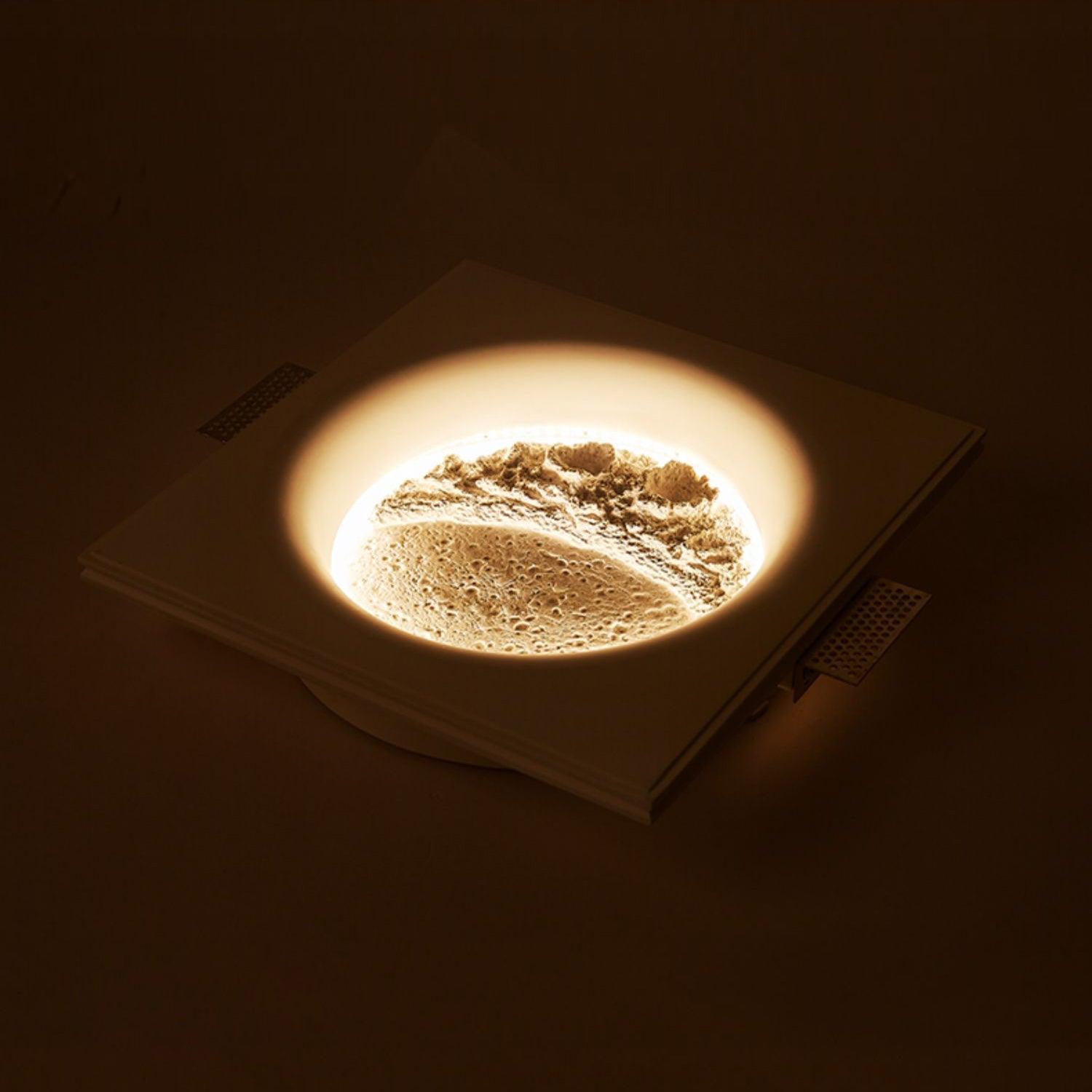 Modern Gypsum Moon Texture LED Wall Sconce for Artistic Interior Decor