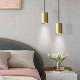 Modern H65 Copper Cylindrical Mini Pendant Light for Dining Room and Kitchen Island