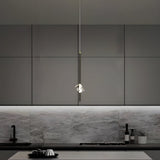 Modern H65 Copper Single Light Crystal Pendant Fixture with 3 Color Dimming LED
