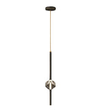 Modern H65 Copper Single Light Crystal Pendant Fixture with 3 Color Dimming LED