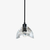 Modern Half Circle Glass Droplight Copper Pendant Lamp for Dining and Living Room