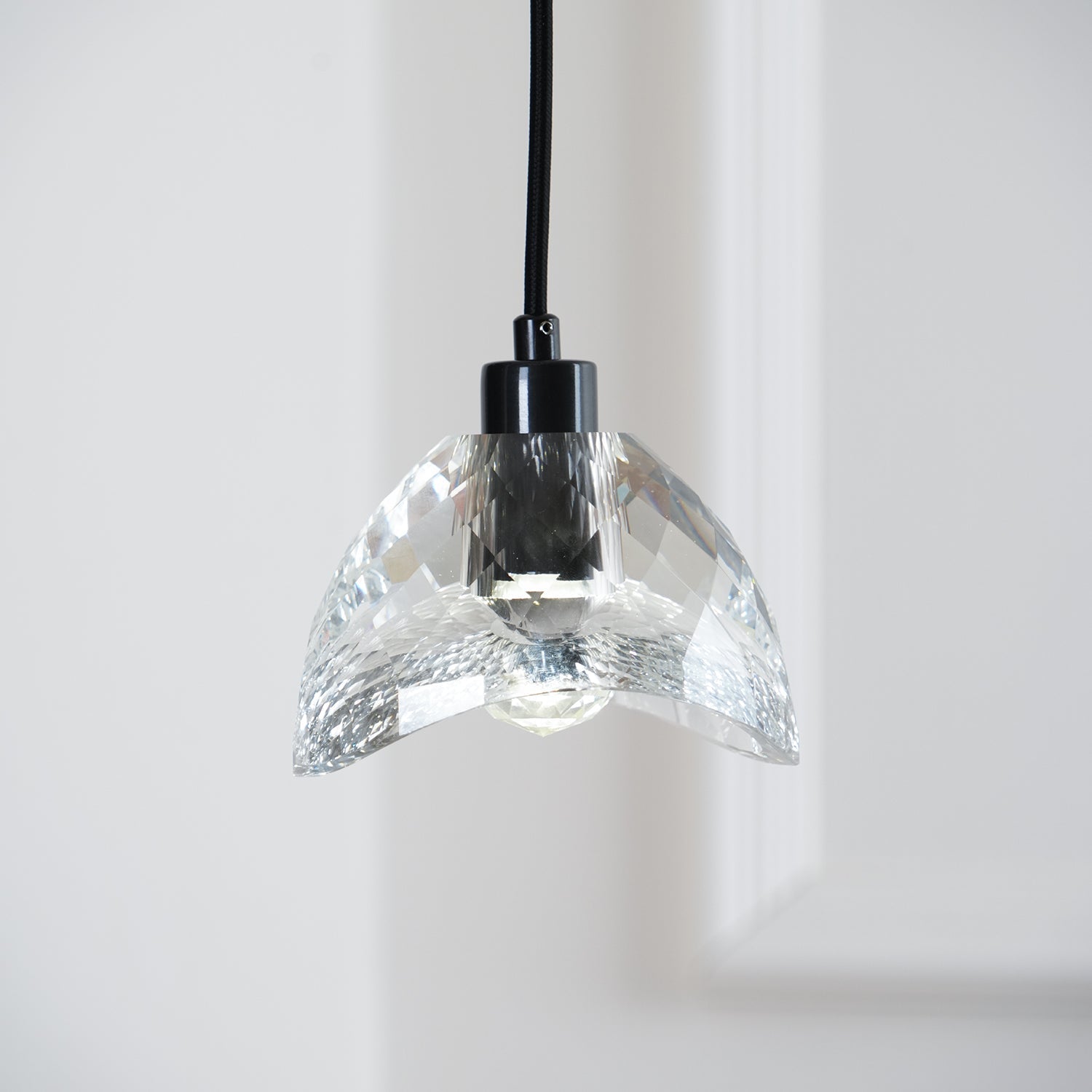 Modern Half Circle Glass Droplight Copper Pendant Lamp for Dining and Living Room