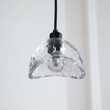 Modern Half Circle Glass Droplight Copper Pendant Lamp for Dining and Living Room
