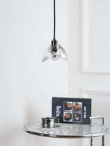 Modern Half Circle Glass Droplight Copper Pendant Lamp for Dining and Living Room