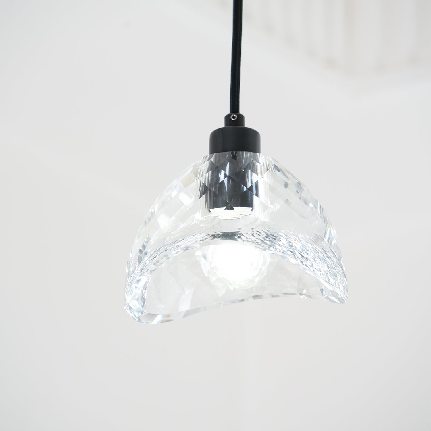Modern Half Circle Glass Droplight Copper Pendant Lamp for Dining and Living Room