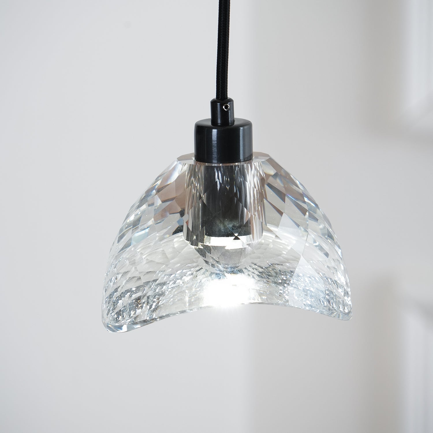 Modern Half Circle Glass Droplight Copper Pendant Lamp for Dining and Living Room