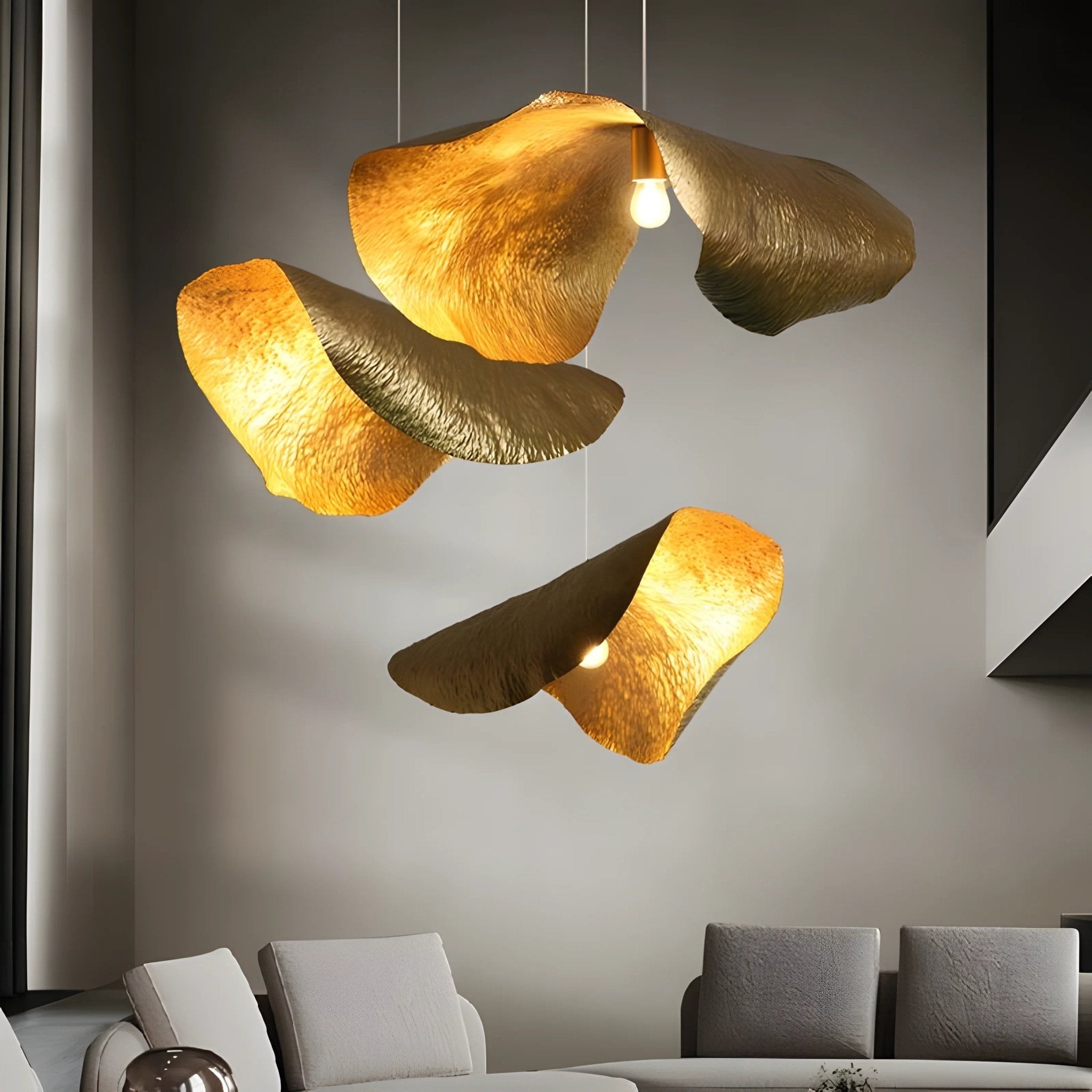 Modern Hammered Brass Pendant Light Industrial Style Hanging Ceiling Lamp for Living Room
