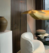 Modern Hammered Brass Pendant Light Industrial Style Hanging Ceiling Lamp for Living Room