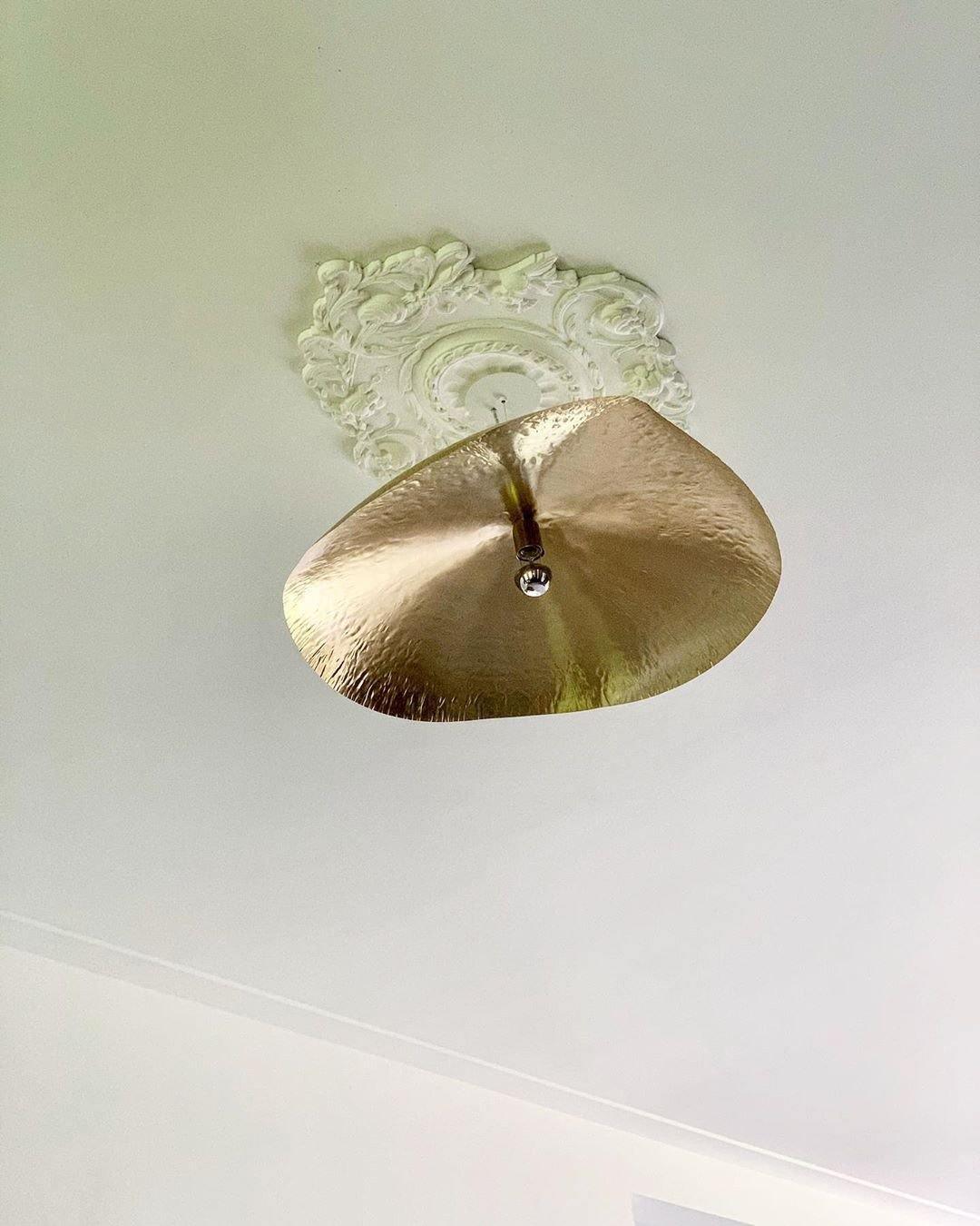 Modern Hammered Brass Pendant Light Industrial Style Hanging Ceiling Lamp for Living Room