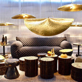 Modern Hammered Brass Pendant Light Industrial Style Hanging Ceiling Lamp for Living Room