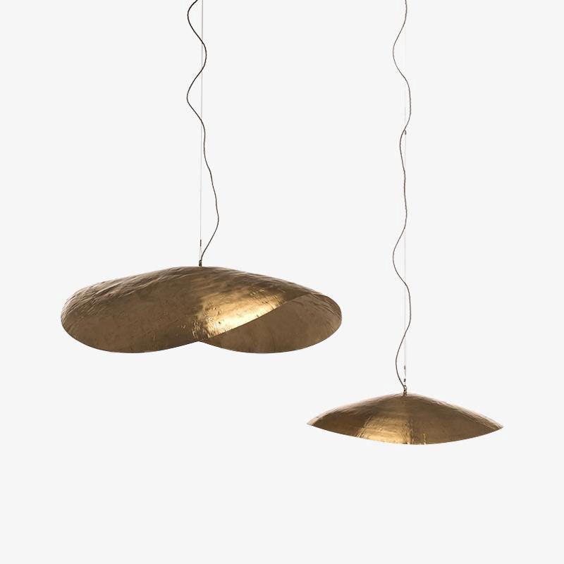 Modern Hammered Brass Pendant Light Industrial Style Hanging Ceiling Lamp for Living Room