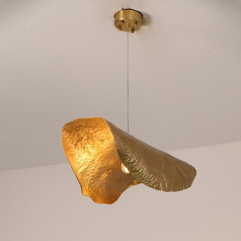 Modern Hammered Brass Pendant Light Industrial Style Hanging Ceiling Lamp for Living Room