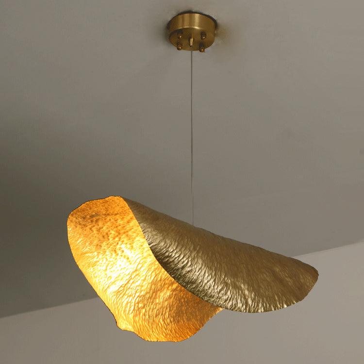 Modern Hammered Brass Pendant Light Industrial Style Hanging Ceiling Lamp for Living Room