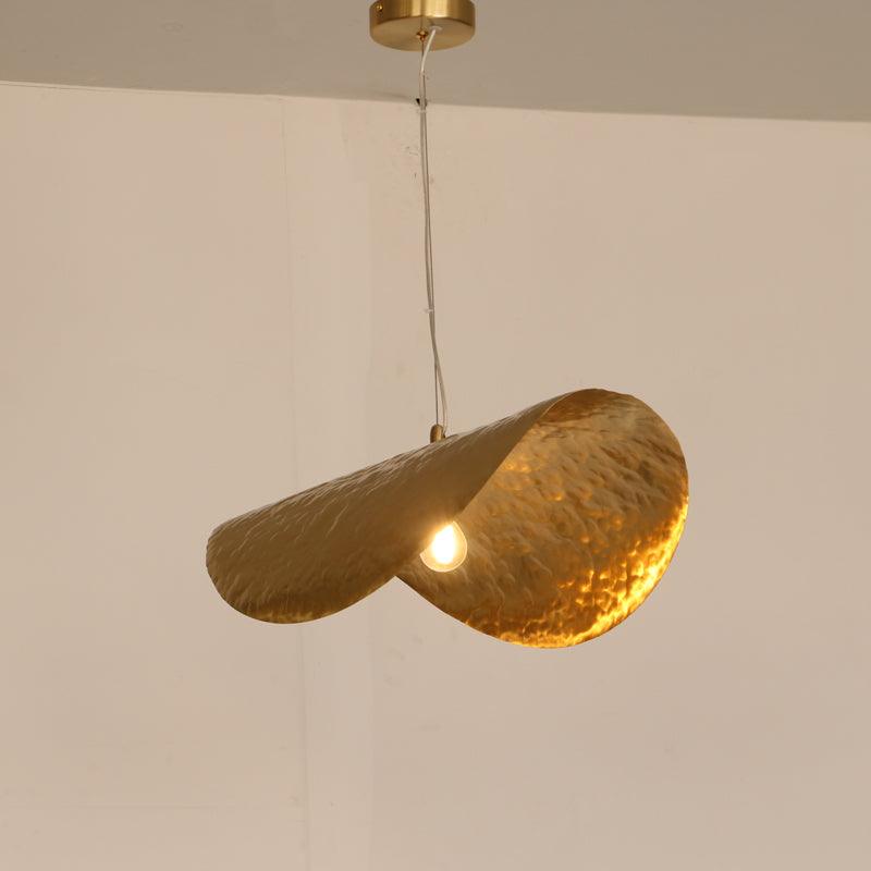 Modern Hammered Brass Pendant Light Industrial Style Hanging Ceiling Lamp for Living Room