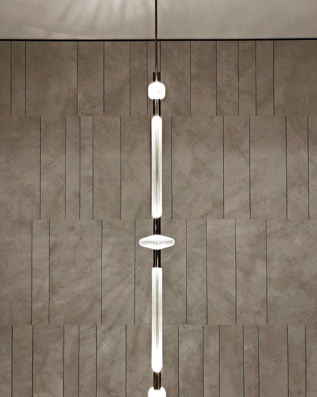 Modern Hand Blown Glass Linear Pendant Light with Champagne Gold Finish LED Droplight