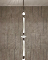 Modern Hand Blown Glass Linear Pendant Light with Champagne Gold Finish LED Droplight