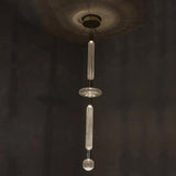 Modern Hand Blown Glass Linear Pendant Light with Champagne Gold Finish LED Droplight