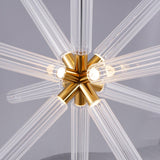 Modern Hand Blown Glass Linear Pendant Light with Champagne Gold Finish LED Droplight