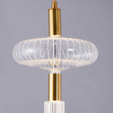 Modern Hand Blown Glass Linear Pendant Light with Champagne Gold Finish LED Droplight
