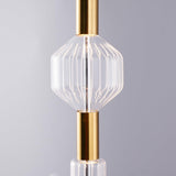 Modern Hand Blown Glass Linear Pendant Light with Champagne Gold Finish LED Droplight