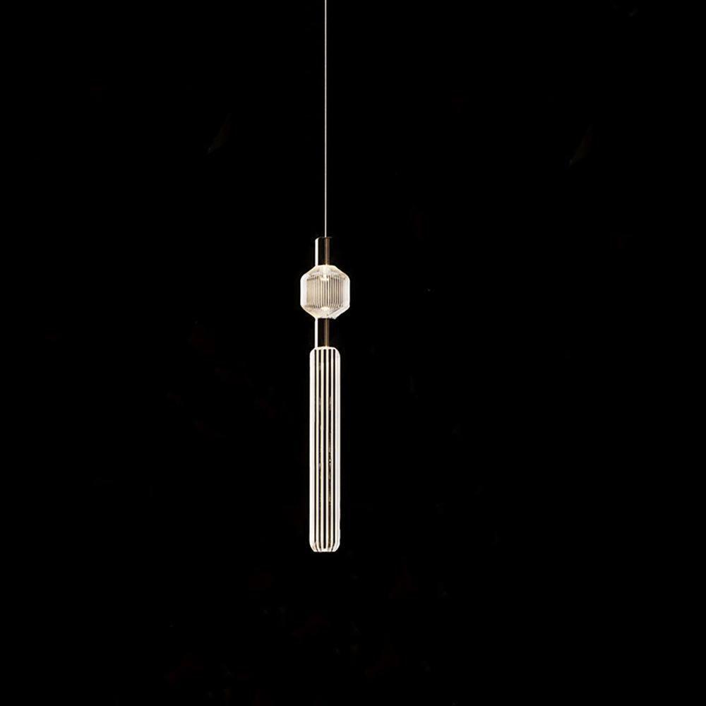 Modern Hand Blown Glass Linear Pendant Light with Champagne Gold Finish LED Droplight