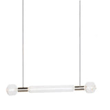 Modern Hand Blown Glass Linear Pendant Light with Champagne Gold Finish LED Droplight