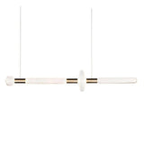 Modern Hand Blown Glass Linear Pendant Light with Champagne Gold Finish LED Droplight