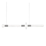 Modern Hand Blown Glass Linear Pendant Light with Champagne Gold Finish LED Droplight