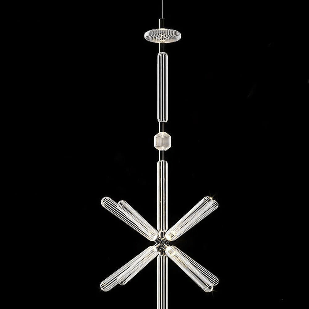 Modern Hand Blown Glass Linear Pendant Light with Champagne Gold Finish LED Droplight