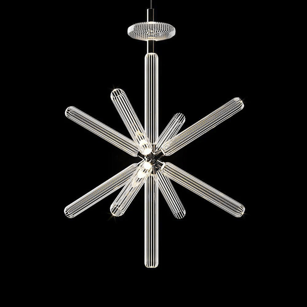 Modern Hand Blown Glass Linear Pendant Light with Champagne Gold Finish LED Droplight
