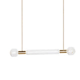 Modern Hand Blown Glass Linear Pendant Light with Champagne Gold Finish LED Droplight